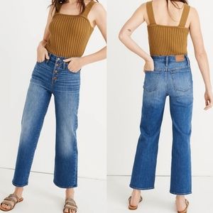 Madewell slim wide-leg crop button fly